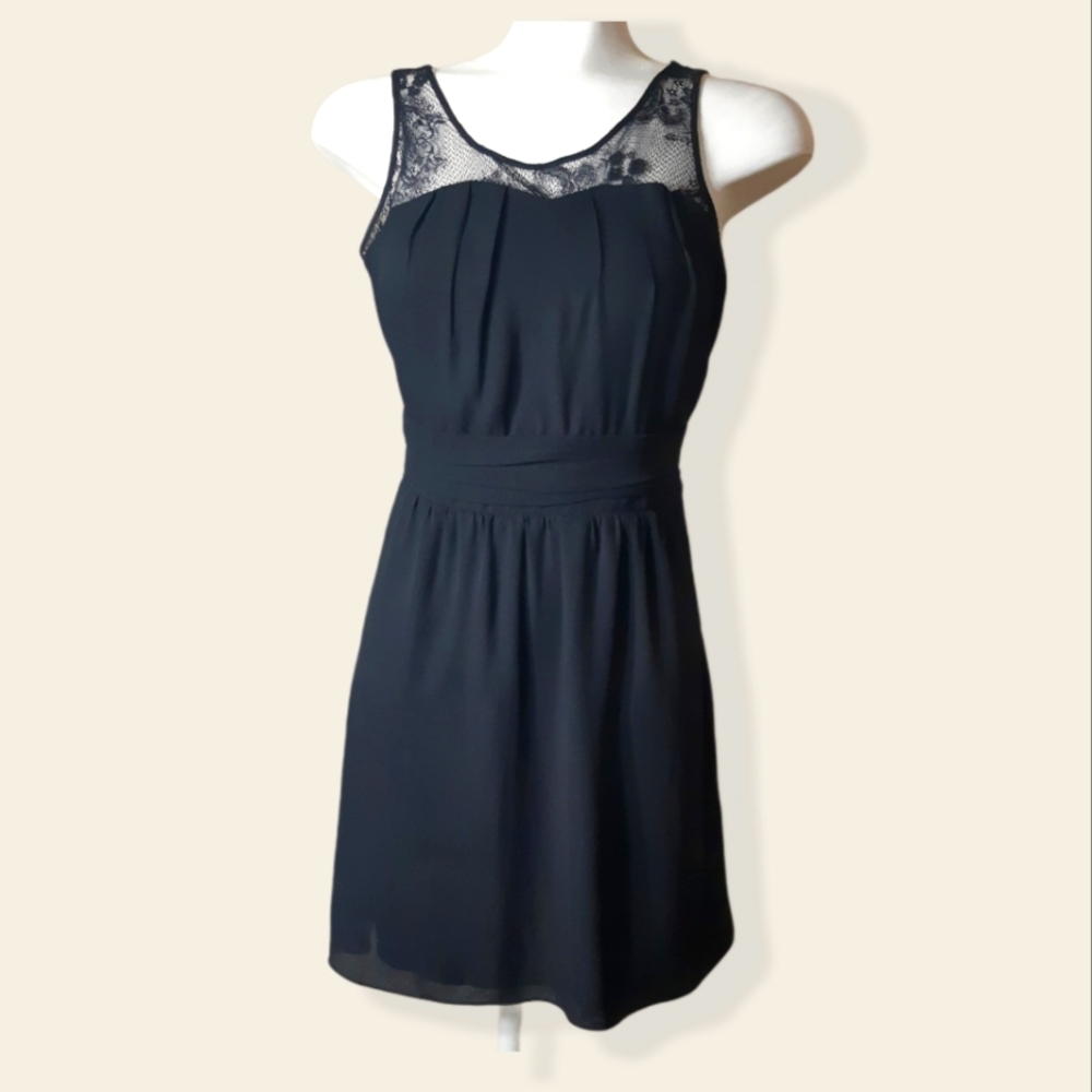 Express fit n flare wrap waist lace shoulder dress - Picture 11 of 11